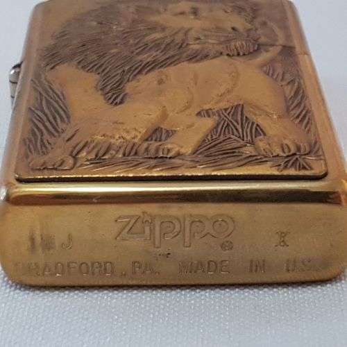 A remarkable c1998 Zippo Barrett Smythe limited edition "Endangered Animals" Lion brass lighter