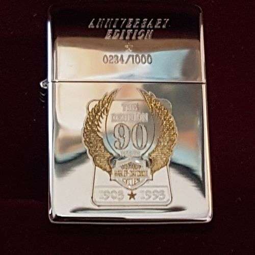 A spectacular boxed Limited Edition (No. 234 of 1000) Zippo Harley Davidson 90th Reunion lighter