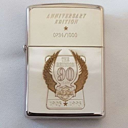 A spectacular boxed Limited Edition (No. 234 of 1000) Zippo Harley Davidson 90th Reunion lighter
