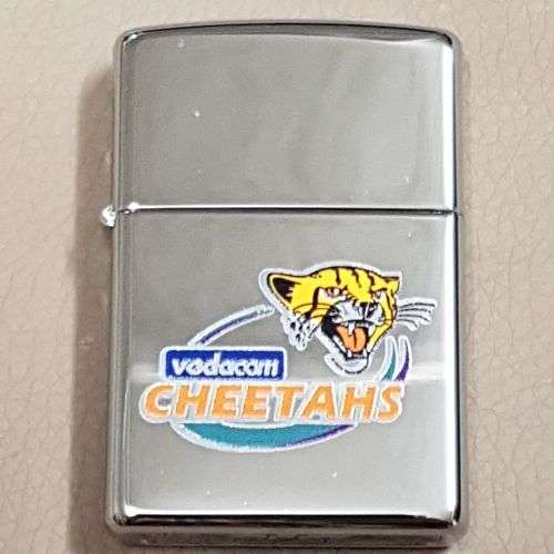 **RS17** A wonderful authentic Zippo "South African Rugby" CHEETAHS brushed chrome lighter