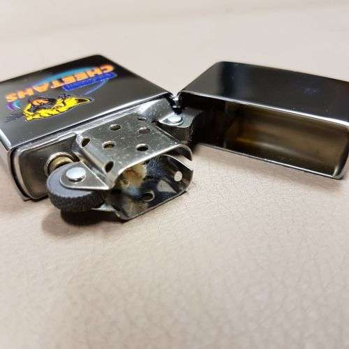**RS17** A wonderful authentic Zippo "South African Rugby" CHEETAHS brushed chrome lighter
