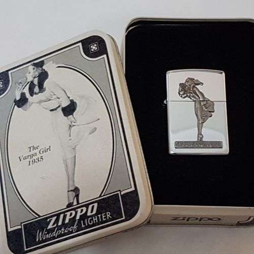 A magnificent 1993 "The Varga Girl 1935" Zippo windproof lighter in original box - very collectable!