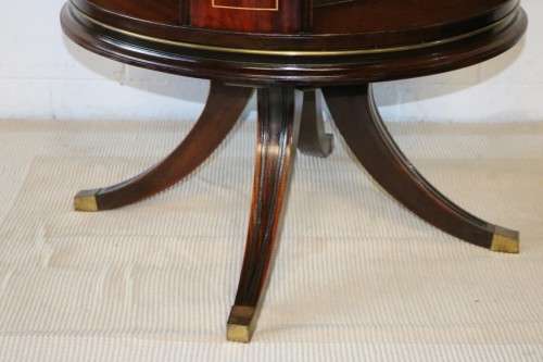 An superb Edwardian (c1910) Mahogany rotating bookcase w/ a solid marble top & marquetry inlays!!