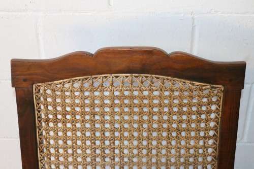 A lovely rattan-back and seat arm chair with ball and claw feet & cabriole legs - great for a patio!