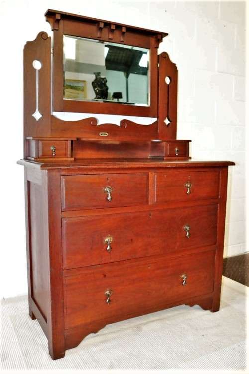 A magnificent antique Edwardian (c1905) "Arts and Crafts Movement" Teak dressing table - stunning!