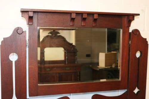 A magnificent antique Edwardian (c1905) "Arts and Crafts Movement" Teak dressing table - stunning!