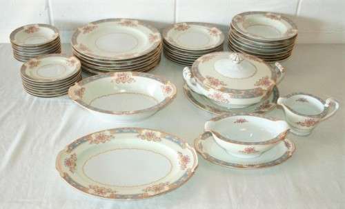 A spectacular Japanese made 8-setting "Royal Ceramic" (Noritake) porcelain dinner service = WOW!!!