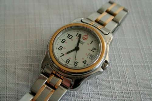 An awesome vintage original two-tone ladies Swiss Army wrist watch in awesome condition