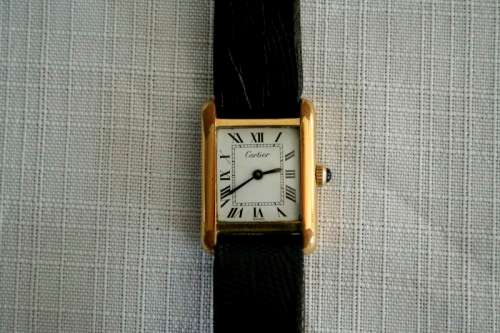 **RS17** Beautiful Swiss made 18ct gold plated ladies Cartier watch in great working condition