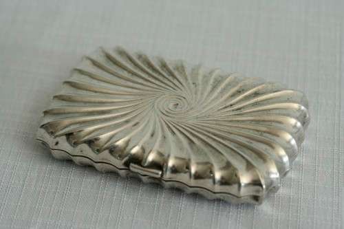 A wonderful rare antique (1888) Art Nouveau "Lawrence Emanuel" sterling silver calling card case