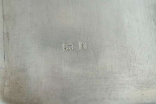 An exquisite antique (1905) hallmarked "Thomas Bishton" sterling silver engraved calling card case