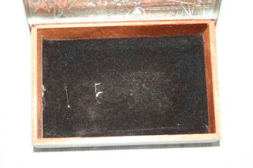 A fabulous vintage Dutch silver metal cigarette box with Rembrandt's "Night Watch" scene on the lid