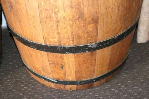 Original solid French Oak wine barrels with their original hoops in good condition!