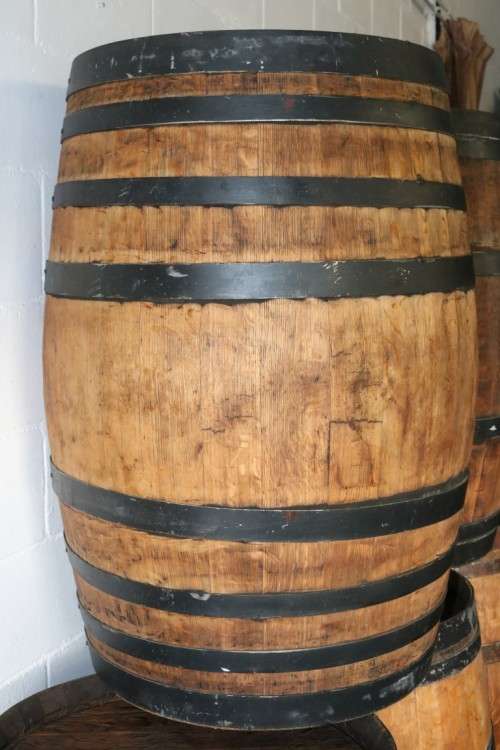 Original solid French Oak wine barrels with their original hoops in good condition!