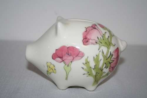 A superb original mid-century signed Ernestine Salerno hand painted Italian porcelain Piggy bank