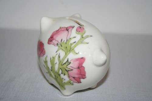 A superb original mid-century signed Ernestine Salerno hand painted Italian porcelain Piggy bank