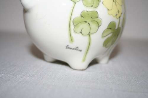 A superb original mid-century signed Ernestine Salerno hand painted Italian porcelain Piggy bank