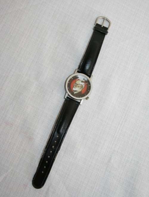 An amazing vintage Tempus-Fugit The Unemployed Philosophers Guild "Sigmund Freud" wrist watch
