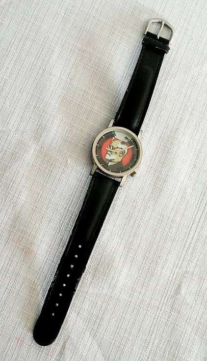 An amazing vintage Tempus-Fugit The Unemployed Philosophers Guild "Sigmund Freud" wrist watch