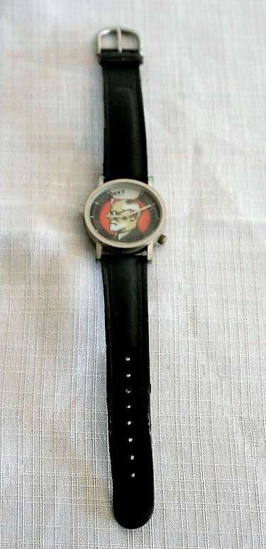 An amazing vintage Tempus-Fugit The Unemployed Philosophers Guild "Sigmund Freud" wrist watch