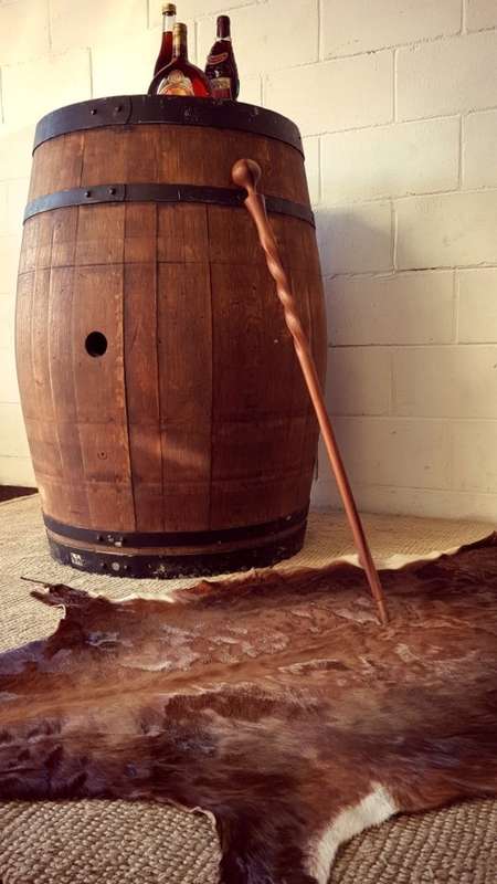 An amazing (larger) solid French Oak brandy barrel with its original hoops in good condition!