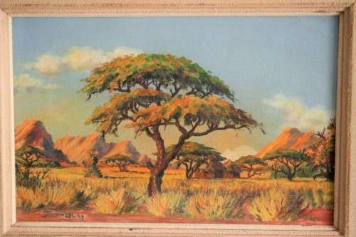 **RS17** A signed & framed oil on board painting by South African landscape artist JHL Van Zyl