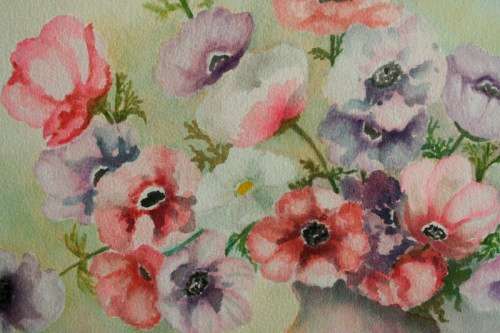 **RS17** A stunning original signed and framed "B Van Zyl" watercolour painting of vibrant flowers