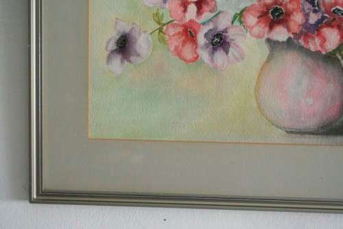 **RS17** A stunning original signed and framed "B Van Zyl" watercolour painting of vibrant flowers