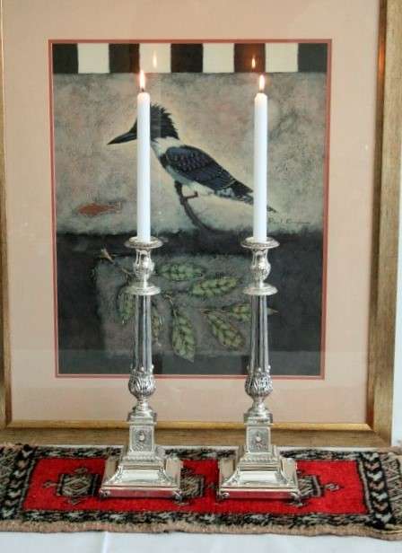 A superb pair of original "Hadad" Judaica sterling silver (925) candlesticks in amazing condition