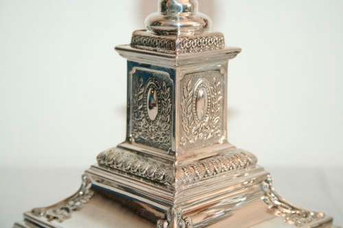 A superb pair of original "Hadad" Judaica sterling silver (925) candlesticks in amazing condition
