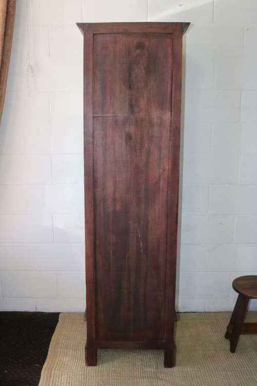 An incredible tall wooden bookcase with three spacious shelves and a bottom drawer - stunning!!
