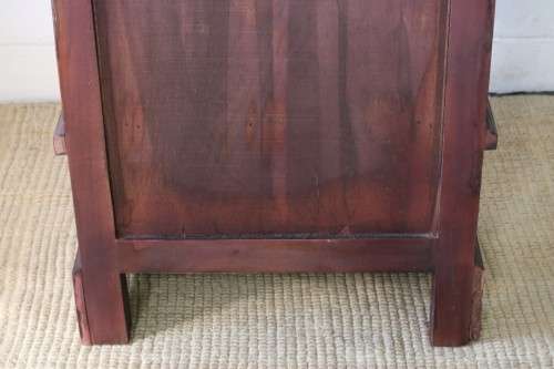 An incredible tall wooden bookcase with three spacious shelves and a bottom drawer - stunning!!