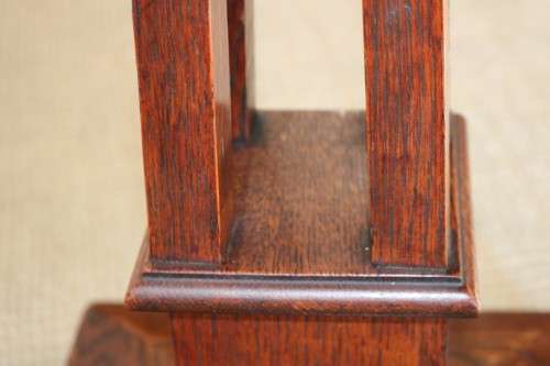 Beautiful vintage Oak table with the most amazing wooden inlays on the side - stunning!!!