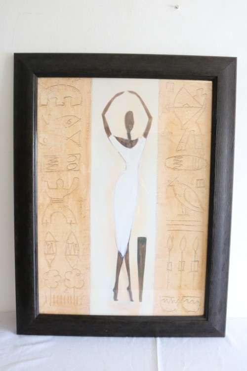 An amazing framed (behind glass) "Abstract" style painting print of an African lady! - RS17Sale