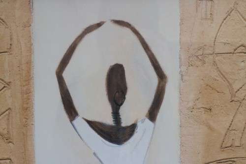 An amazing framed (behind glass) "Abstract" style painting print of an African lady! - RS17Sale