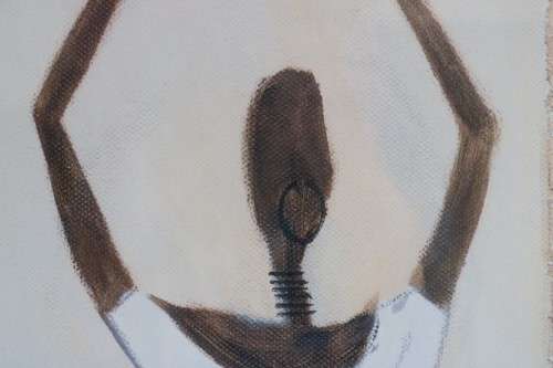 An amazing framed (behind glass) "Abstract" style painting print of an African lady! - RS17Sale