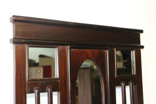 A wonderful tall hall stand with three mirrors, storage drawer and space for umbrellas/ canes
