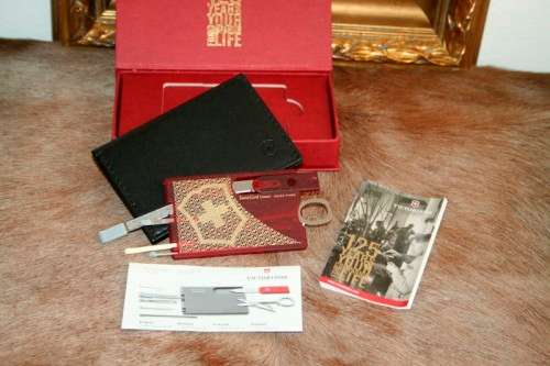 An awesome collectable Victorinox 125 year anniversary Special Edition Swiss Card knife & wallet