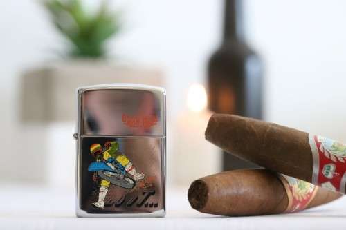 An incredible c1992 original Zippo limited edition "Born to Ride" UNUSED chrome lighter