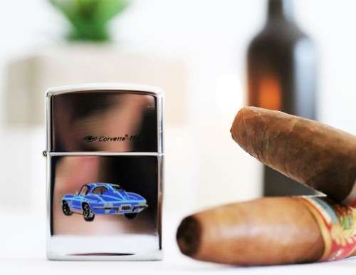 An amazing c1993 original Zippo limited edition "Corvette 1963" UNUSED chrome lighter
