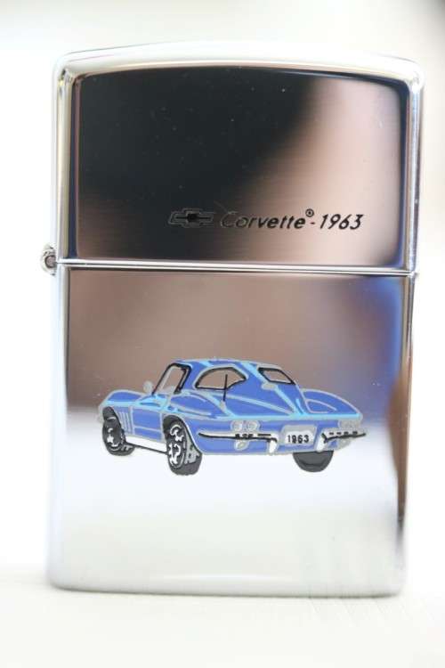 An amazing c1993 original Zippo limited edition "Corvette 1963" UNUSED chrome lighter