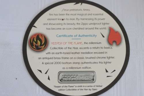 A very scarce "Keeper of the Flame" original Zippo - Collectable Of The Year 2000 - unused in a box!