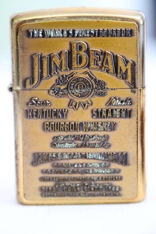 An amazing original Zippo limited edition "Jim Beam Bourbon Whiskey " brass embossed lighter