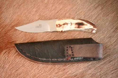 **RS17** Beautifully made Arno Bernard Snr. antique Warthog bone-handle knife w/ original sheath