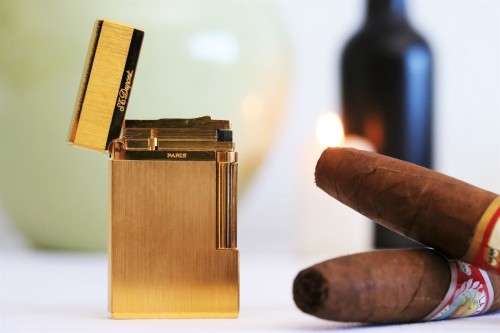 Spectacular S.T Dupont Ligne 2 brushed gold finished lighter - the ultimate addition to a collection
