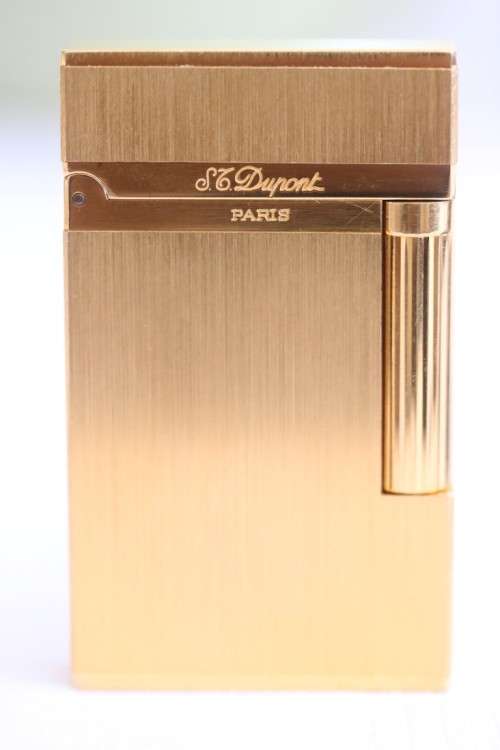 Spectacular S.T Dupont Ligne 2 brushed gold finished lighter - the ultimate addition to a collection
