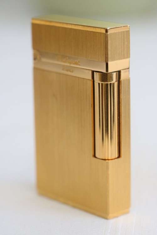 Spectacular S.T Dupont Ligne 2 brushed gold finished lighter - the ultimate addition to a collection