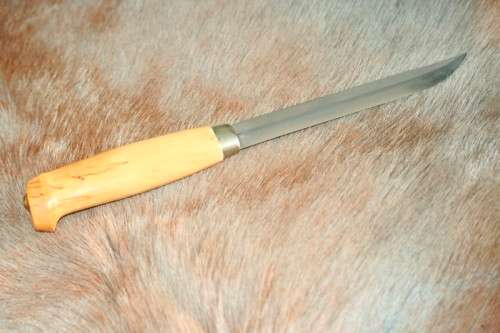 An awesome Finish made J. Marttiini Inox fishing knife in its original reindeer leather sheath