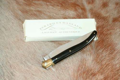 An awesome Swiss-French made Corne Veritable "Laguiole" folding knife with a Zebu horn handle
