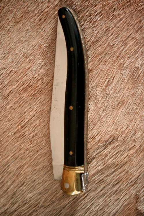 An awesome Swiss-French made Corne Veritable "Laguiole" folding knife with a Zebu horn handle